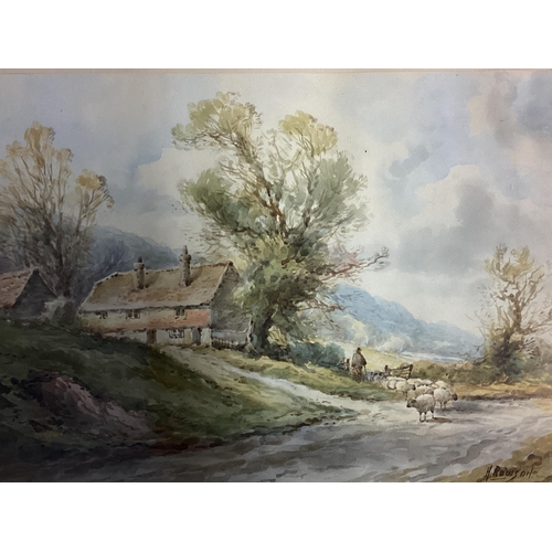 379 - H Rawson, British, C19th/C20th, pair of watercolour on paper of country scenes, in gilt glazed frame... 