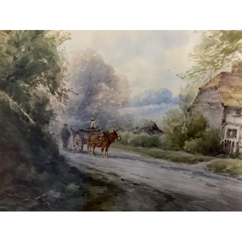 379 - H Rawson, British, C19th/C20th, pair of watercolour on paper of country scenes, in gilt glazed frame... 