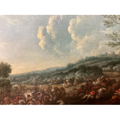 388 - KAREL BREYDEL (1678-1733) , oil on board/panel, matched pair of Cavalry engagements, in matching Roc... 