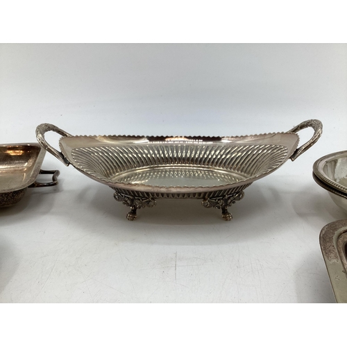 39 - A collection of electro plated wares, lidded dishes, trays etc