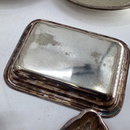 39 - A collection of electro plated wares, lidded dishes, trays etc