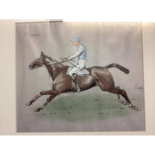 409 - A reproduction copy of a Snaffles print - with some stains and wear and a small framed Snaffles repr... 