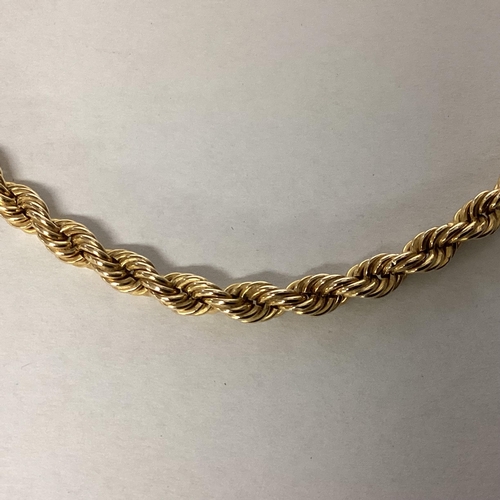 46 - A 9ct gold rope twist necklace approx. 50cm, 7.2g