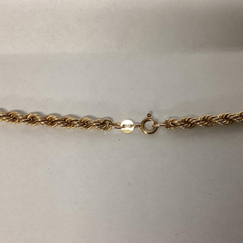 46 - A 9ct gold rope twist necklace approx. 50cm, 7.2g