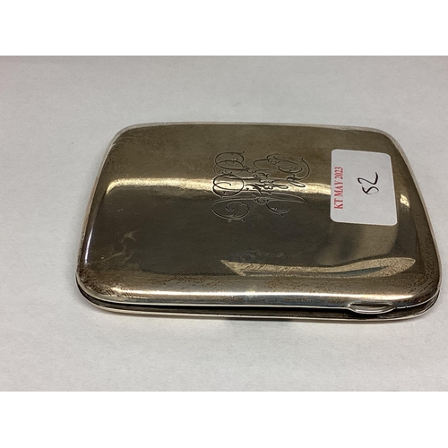 52 - A large oval sterling silver pocket snuff box squeeze open together with a Sterling silver cigarette... 