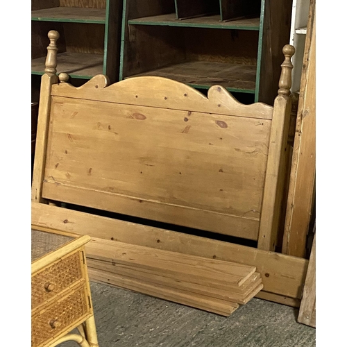 A pine bed frame, 162cm wide, 3ft 6 198cm long, (double bed), with