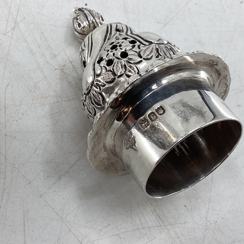 59 - Stirling silver sugar shaker with strolling chased design by Goldsmith and Silversmiths Company Lond... 