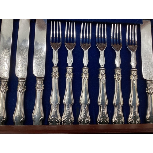 62 - Collection of boxed silver plated cutlery (4 boxes) plus one Stirling silver handled knife and fork ... 