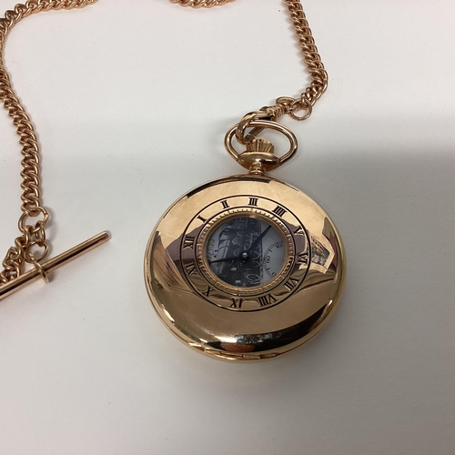 71 - A limited edition gold plated pocket watch and Albert to celebrate 200th anniversary of Isambard Kin... 