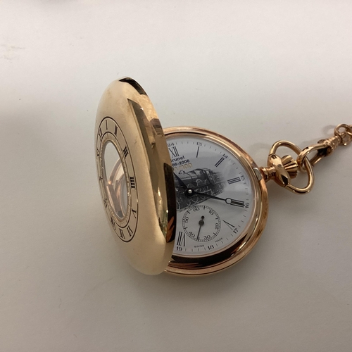 71 - A limited edition gold plated pocket watch and Albert to celebrate 200th anniversary of Isambard Kin... 