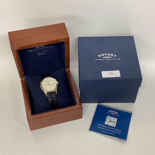 72 - A Gents rotary wristwatch with box and papers