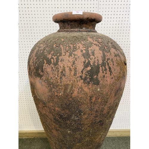 76 - A large terracotta urn, approx. 100cm H, some wear