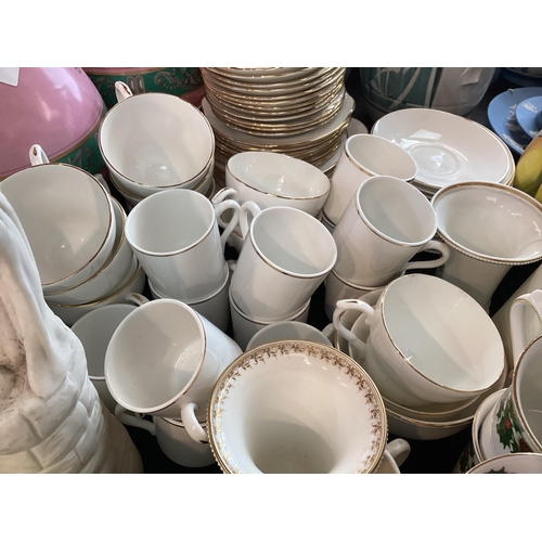 98 - Large collection of C20th ceramics  to include a Duchess bone china gilt tea set, a Parian wear figu... 