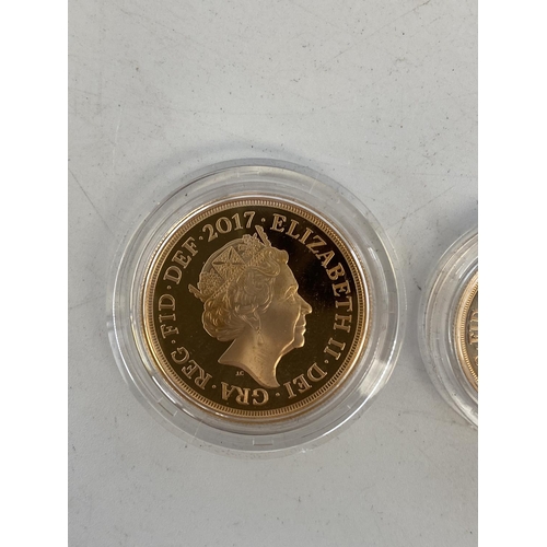 100 - 'The Sovereign' 2017 5 coin gold proof set to include 5 sovereign piece, double sovereign, sovereign... 