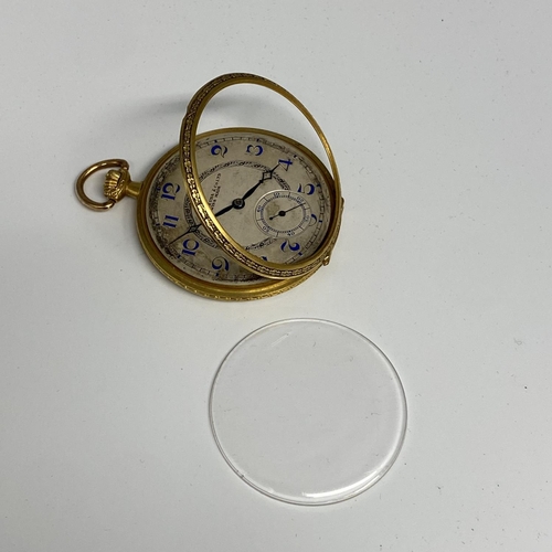 108 - An 18ct gold and enamel cased pocket watch Favre Leuba Swiss made