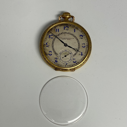 108 - An 18ct gold and enamel cased pocket watch Favre Leuba Swiss made