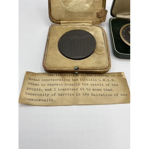 114 - Two bronze medallions 'for service in national emergency' May 1926 London, Midland, Scottish, Railwa... 