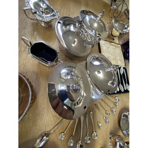 144 - A collection of silver plated wares (quantity)