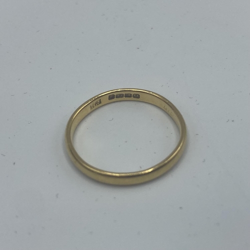 31 - A 22ct gold wedding band, 1.95 size I