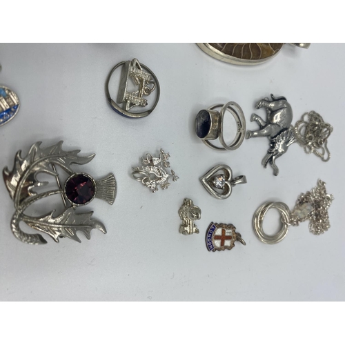 41 - A collection of silver and white metal jewellery 130g