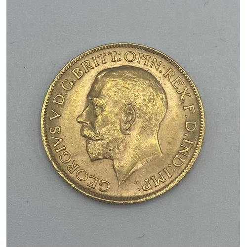 86 - A 1914 gold sovereign/ Perth Mint mark. 8.00g.