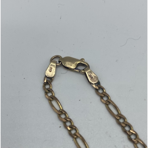 93 - A 9ct gold flat link necklace. 5.7g