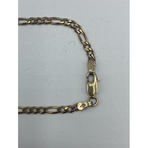 93 - A 9ct gold flat link necklace. 5.7g