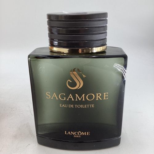 273 - Three shop display perfume Factice Lancome, Rochasivoire De Balmain Largest 38cm