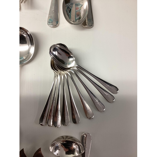 3 - A Sterling silver flatware service (110 pieces), approx 192ozt, initials FBD