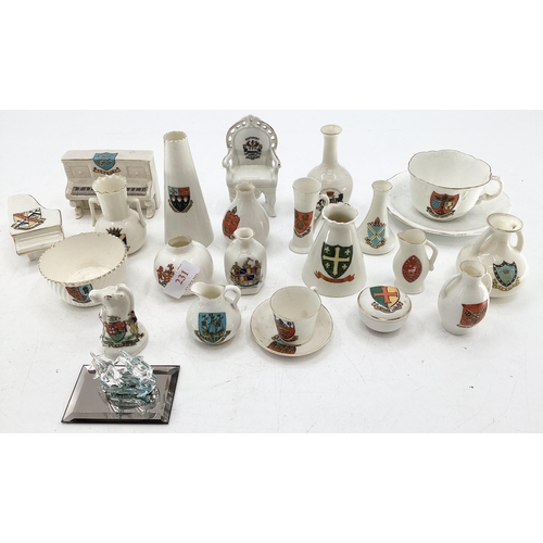 231 - A collection of ceramic crested ware, various makers