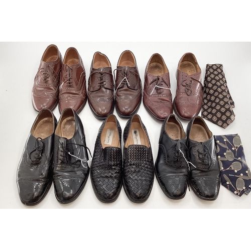 268 - A quantity of Gents leather shoes, sizes 8, 9 , 11, and two ties