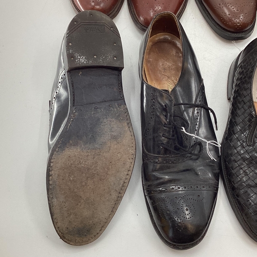 268 - A quantity of Gents leather shoes, sizes 8, 9 , 11, and two ties