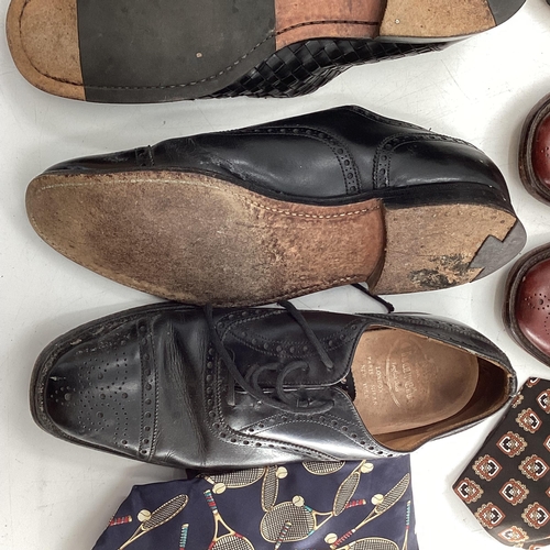 268 - A quantity of Gents leather shoes, sizes 8, 9 , 11, and two ties