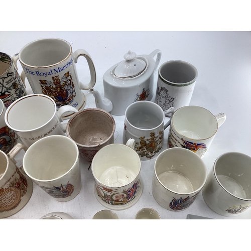 326 - Quantity of Goss crested China ware, and Commemorative memorabilia mugs, and a Copeland Spode Victor... 