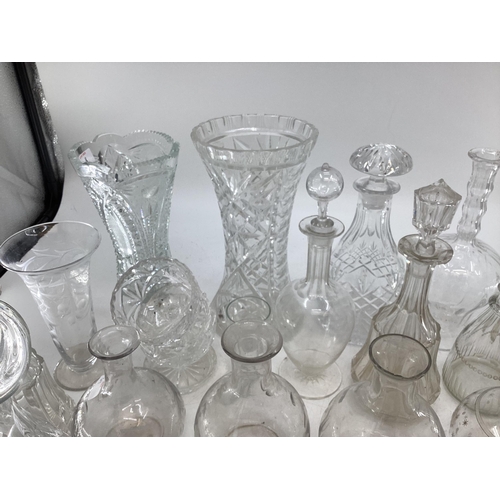 348 - Collection of decanters, C19th & C20th examples, with other items of cut and moulded glass