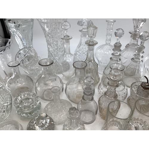 348 - Collection of decanters, C19th & C20th examples, with other items of cut and moulded glass