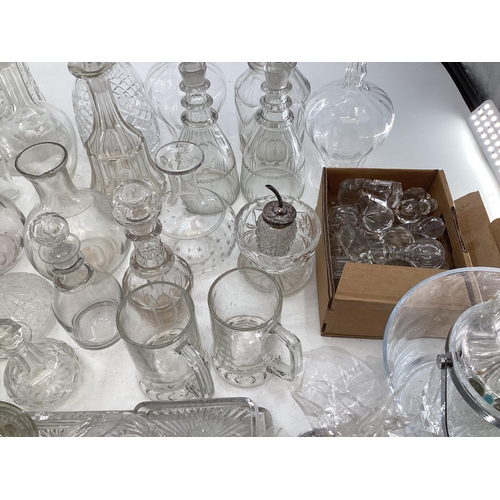 348 - Collection of decanters, C19th & C20th examples, with other items of cut and moulded glass