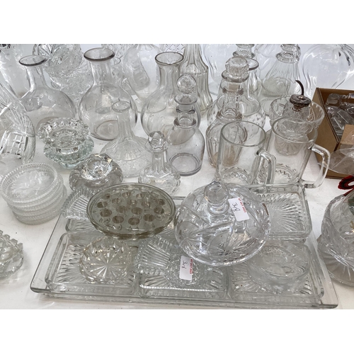 348 - Collection of decanters, C19th & C20th examples, with other items of cut and moulded glass