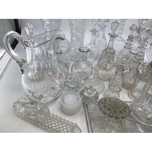 348 - Collection of decanters, C19th & C20th examples, with other items of cut and moulded glass