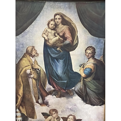 471 - Print of the Sistine Madonna by Raphael in an unglazed gilt frame, 53 x 38cm, Kensington House Clear... 