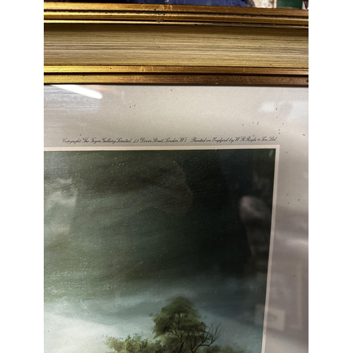 478 - Susan Crawford, gilt glazed print, Grey Mare and Foal, signed to border in pencil lower right, 58 x ... 