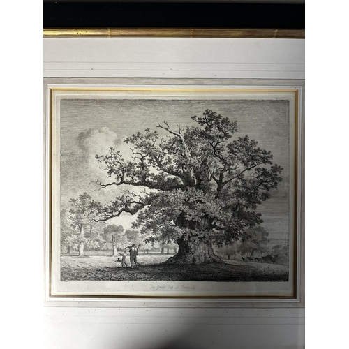 510 - A set of three matching black painted wooden and gilt framed and glazed lithographs, 