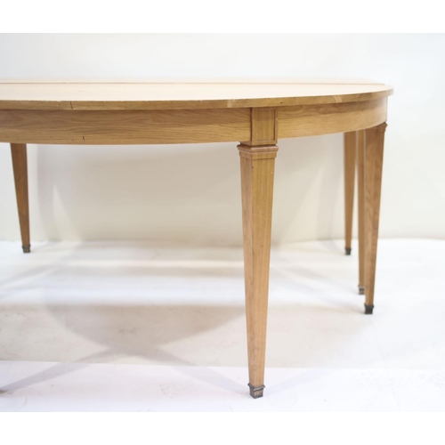 541 - A modern D end shaped table 150cmW x 75cmD x 75.5cmH; , and matching fitted rectangular table 150cmW... 