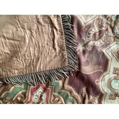 683 - Needlepoint throw, with a maroon central coloured ground, and with brown fabric backing, 145 x 180cm