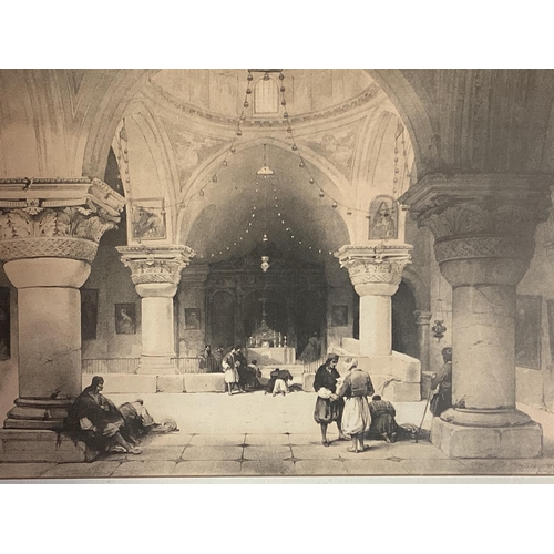 1059 - A framed and glazed print of the crypt of the holy Sepulchre, Jerusalem, 35cmHx44cmW