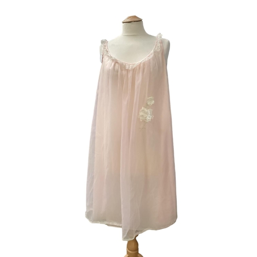 107 - JANET REGER, London  Vintage lace nightie, a pink Baby Doll labelled Vanity Fair , made in USA, nigh... 