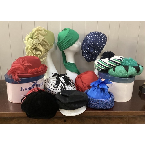 119 - Quantity of vintage hats, 1960s, 1970s, to include a green Jersey Mr David; velvet Baker Boy etc, se... 