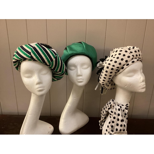 119 - Quantity of vintage hats, 1960s, 1970s, to include a green Jersey Mr David; velvet Baker Boy etc, se... 