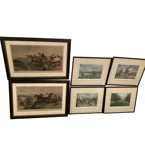 411 - Four prints of hunting scenes, signed lower left, pencil Lionel Edwards, of the Beaufort Hunt,  in e... 