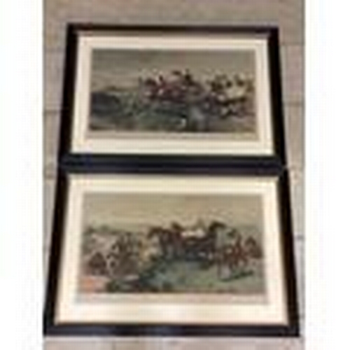 411 - Four prints of hunting scenes, signed lower left, pencil Lionel Edwards, of the Beaufort Hunt,  in e... 